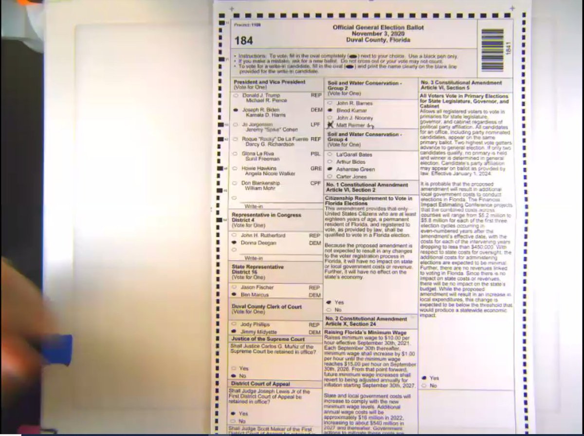 A lot of folks change their minds on the Soil and Water Conservation seats. A few of these ballots in a row are people switching votes on these seats.