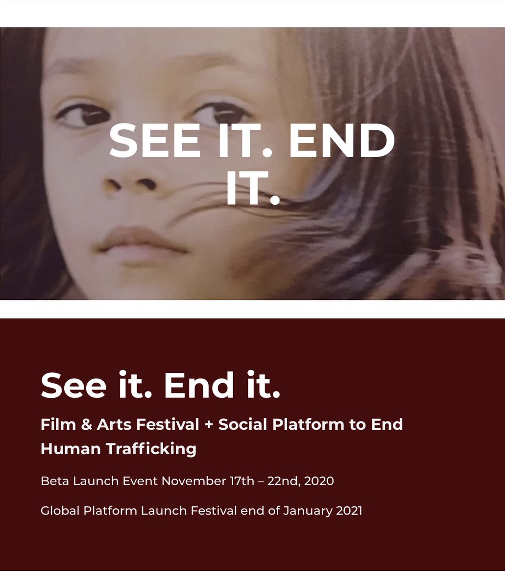 🎬 OUR VIRTUAL SEE IT. END IT. FILM AND ARTS FESTIVAL IS READY TO LAUNCH ONLINE! Join us November 17-22, 2020!

🎫 Register now to receive your complimentary pass. eventbrite.com/e/see-it-end-i…

#SeeItEndIt #endhumantrafficking