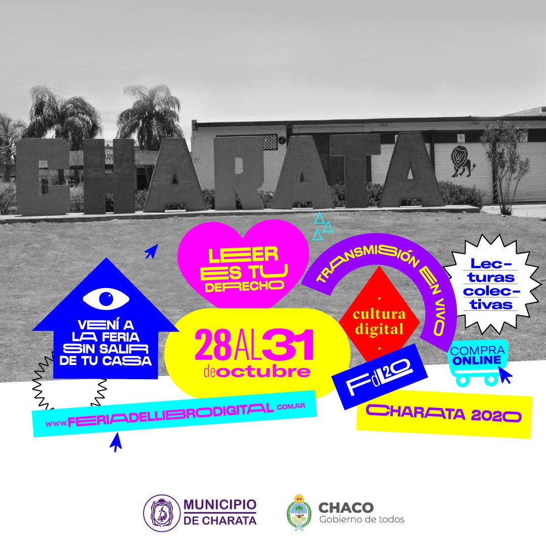FdLD_Chaco's tweet photo. ⏳Cuenta regresiva⏳
.
📚 Feria del Libro Digital Federal 2020 • Edición Charata 📍
.
📆 Del 28 al 31 de octubre no te pierdas esta maravillosa Feria desde Charata!

#leerestuderecho
#Feriasfederales
#Chaco https://t.co/hHt7Ef0y0Q