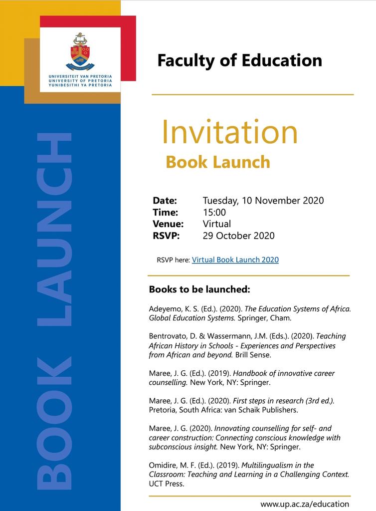 EducationUP (@educationtuks) on Twitter photo Kindly click on the following link for RSVP: forms.gle/v3sUSzgp9UrkGd… <a href="/UPTuks/">University of Pretoria</a> <a href="/UPLibrary/">UP Library Services</a> #Facultyofchoice Kindly click on the following link for RSVP: forms.gle/v3sUSzgp9UrkGd… <a href="/UPTuks/">University of Pretoria</a> <a href="/UPLibrary/">UP Library Services</a> #Facultyofchoice