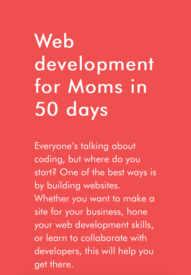 momslearntocode's tweet image. If you’d like to code your first website, hurry up, the doors close today ;) it’s also the last course this year. More information at momslearntocode.com/web-development

#WomenWhoCode #MomsLearnToCode #CodeNewbie