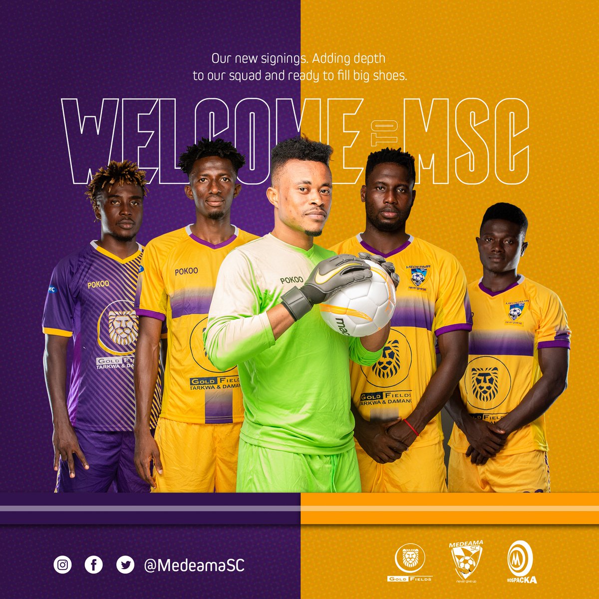 MedeamaSC's tweet photo. Our new arrivals for the 2020-21 @ghanafaofficial Premier League season.

 #MauveandYellow  #MEDSCtotheNextLevel https://t.co/41RB7BU1kS
