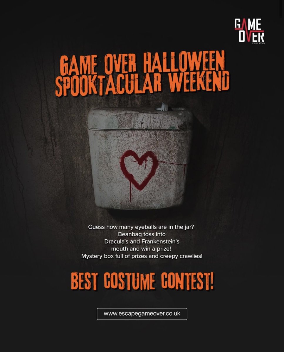 Escape_GameOver's tweet photo. 💀🎃!!2 DAYS TO GO!!🎃💀

Trick or Treat yourself by booking your SPOOKTACULAR escape room experience today!!

#Derby #derbyshire #EscapeRoom #EscapeGameOverDerby #ThingsToDoInDerby #Halloween https://t.co/76YmtZJcep
