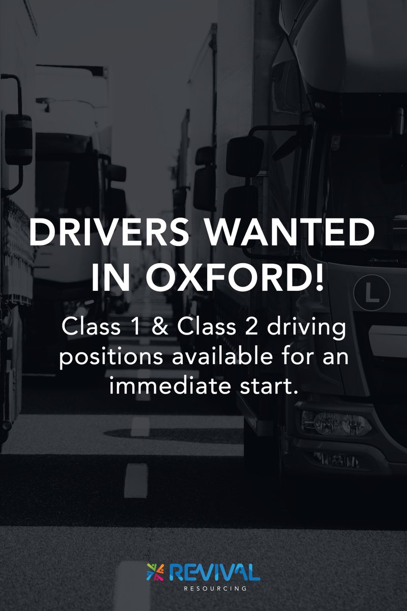 🚚 🚛 ***DRIVERS WANTED IN OXFORD*** 🚛 🚚

For more information please contact Stacey Catterall or apply on Indeed: bit.ly/31P1wM9 

#openforwork #fulltimejobs #immediatestart #employed #hiring #recruitment #nextjob