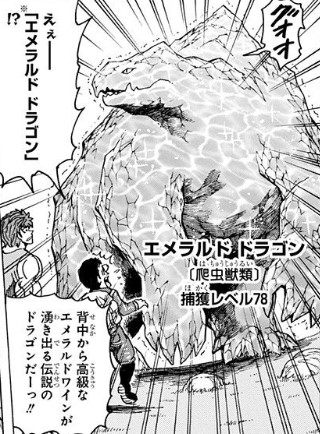 トリコ 動物 食材リストbot Vol 286 エメラルドドラゴン 爬虫獣類 捕獲レベル 78 生息地 酒豪諸島 体長 50m 体高 24m 体重 350t 価格 ワイン1本 5万円 T Co 9by5gc2til