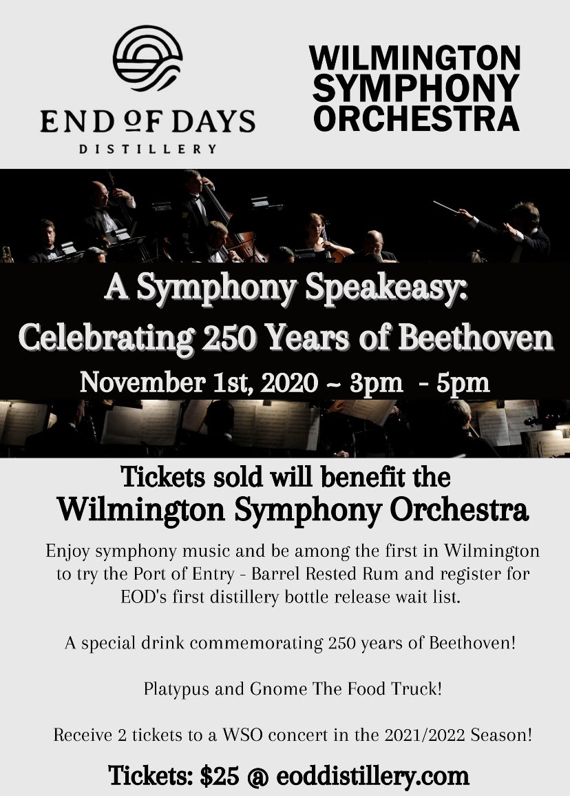 WilmSymphony's tweet photo. #cargodistrict #ncdistillery #eoddistillery #craftdistilling #endofdaysdistillery #rum #vodka #gin #portcity #gin #ginandtonic #localnc #wilmington #wilmingtonnc #wrightsvillebeach #wrightsvillebeachnc #carolinabeach #carolinabeachnc #northcarolina #wilmingtonsymphonyorchestra https://t.co/2enpaRtn0e