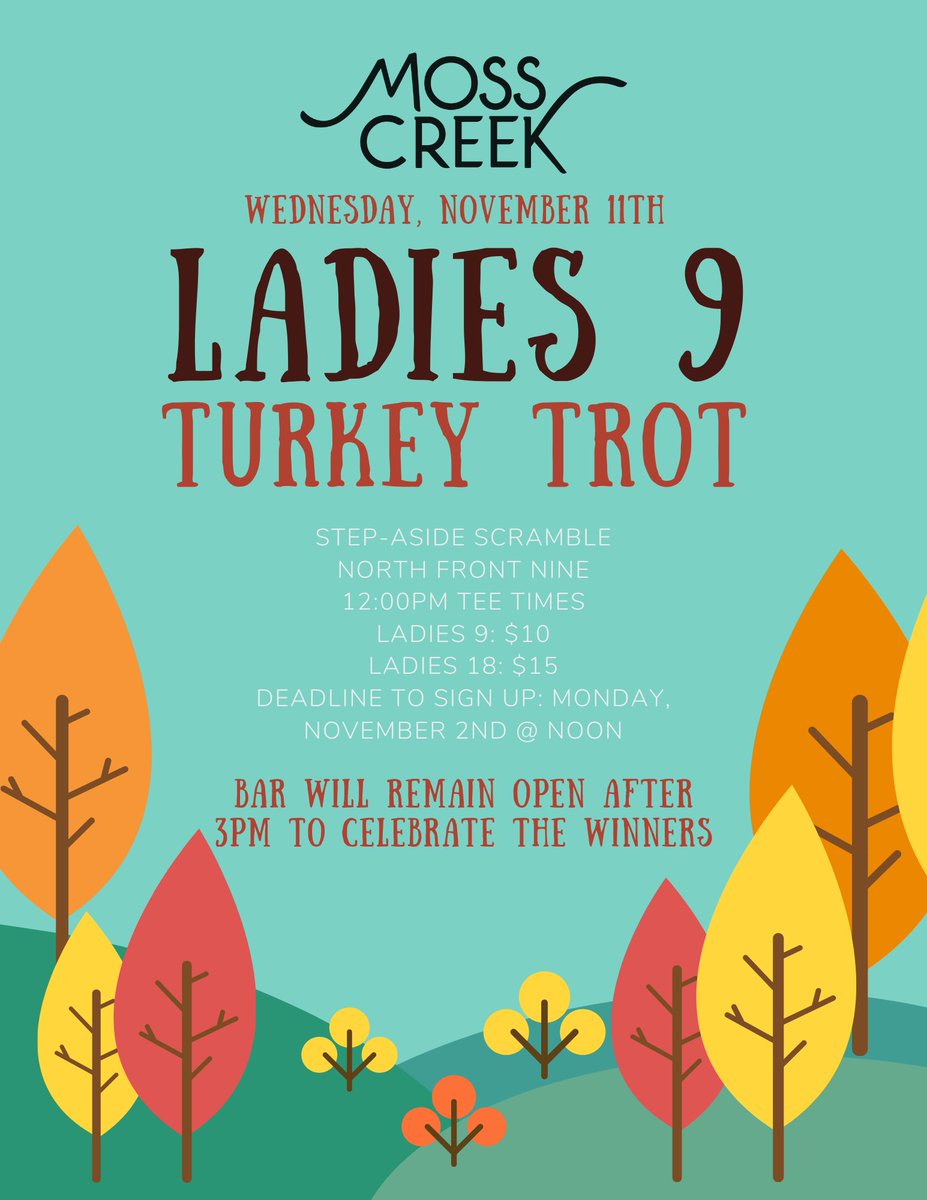 MossCreek_SC's tweet photo. Ladies' Nine Turkey Trot #gobble #golf #nineholefun https://t.co/DRfF9llLqD