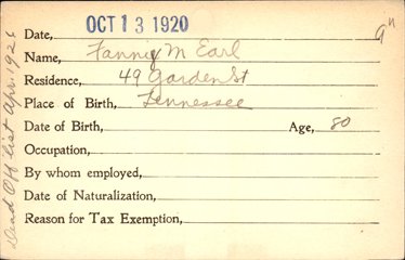 Fanny Earl registered to vote in #Hartford for the first time at age 80. Learn about the thousands of others like her, who following passage of the #19thAmendment, made their voice heard in 1920. #vote @MayorBronin @SOTSMerrill <a href="/LGSusanB/">Lt. Gov. Susan Bysiewicz</a> <a href="/CTOldStateHouse/">Connecticut's Old State House</a> hplct.libguides.com/October1920/ho…