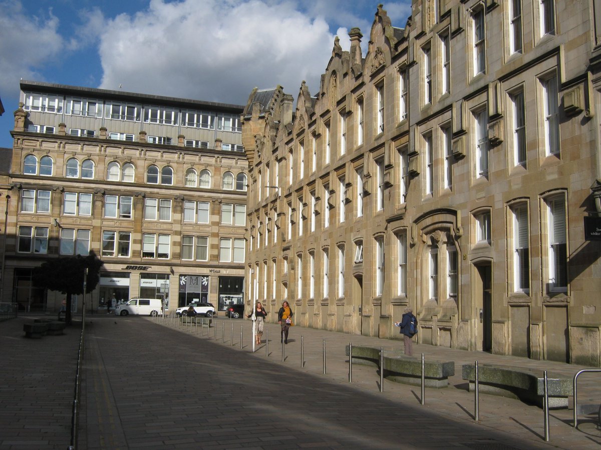 Turning to Brunswick Street, a very different Merchant City appears. The area is full of bars and restaurants, but the architecture still hints at the past of mills and factories, mainly worked by women.