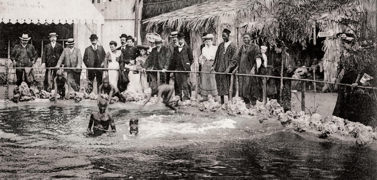 The pond of the “Senegalese Village,” Universal Exposition of Liège (Belgium), 1905.