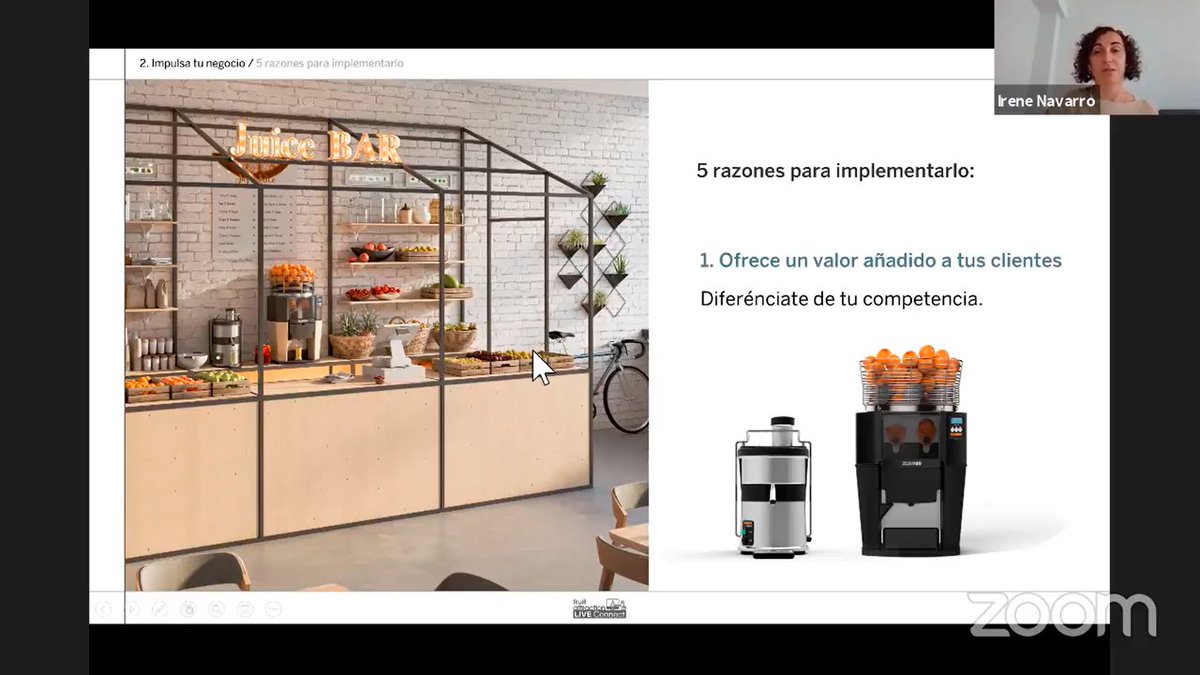 "Actualmente hay muchos competidores, incluir en el modelo la máquina exprimidora es un plus para los clientes y nos hace diferenciarnos". 

🎙 Irene Navarro - Area Manager de <a href="/Zummo_official/">Zummo</a> en la jornada técnica organizada en #FruitAttraction #LIVEConnect.