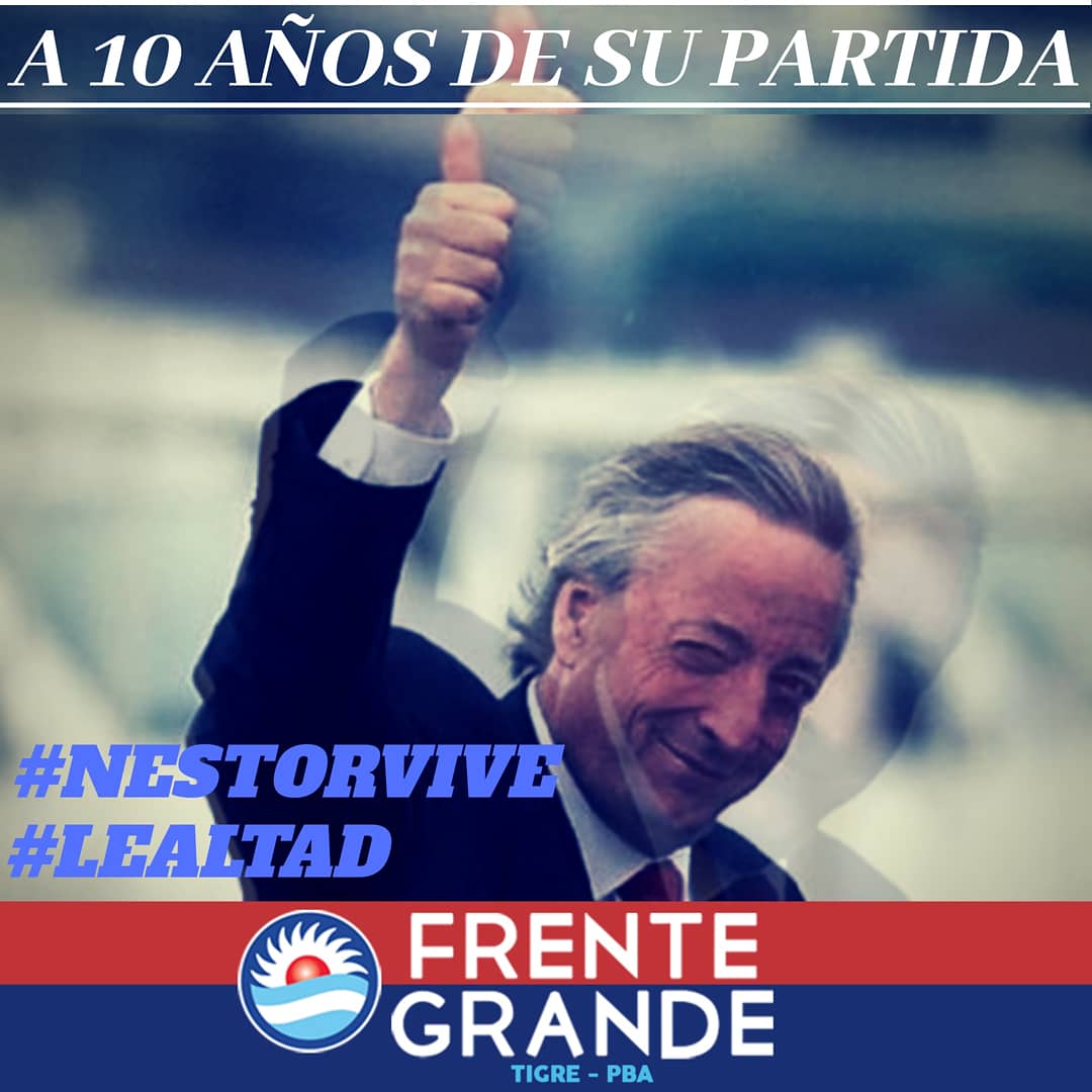 FGrande_Tigre's tweet photo. @MarioSeccoOK
@eduardosigal
@susanagmenchu
@carlosraimundi @PedroWasiejko
@FGBuenosAires
@FGNacional @tigre_si  @albormaru @MSilvanoGuerra
#Nestor10Años #GraciasNestor #NestorEterno #NestorVive #FrenteGrande #FrenteDeTodos #OtroPaisEsPosible  #OtroPaisEstaEnMarcha #EsConTodxs https://t.co/3C22ntqjCi