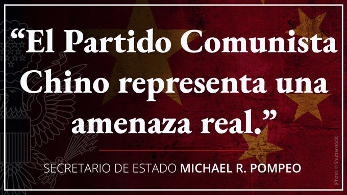 USembassyMadrid's tweet photo. .@SecPompeo: El Partido Comunista Chino representa una amenaza real. Queremos que China participe en el escenario mundial como se pide a cualquier otro país. https://t.co/Y1ppV0NAuY