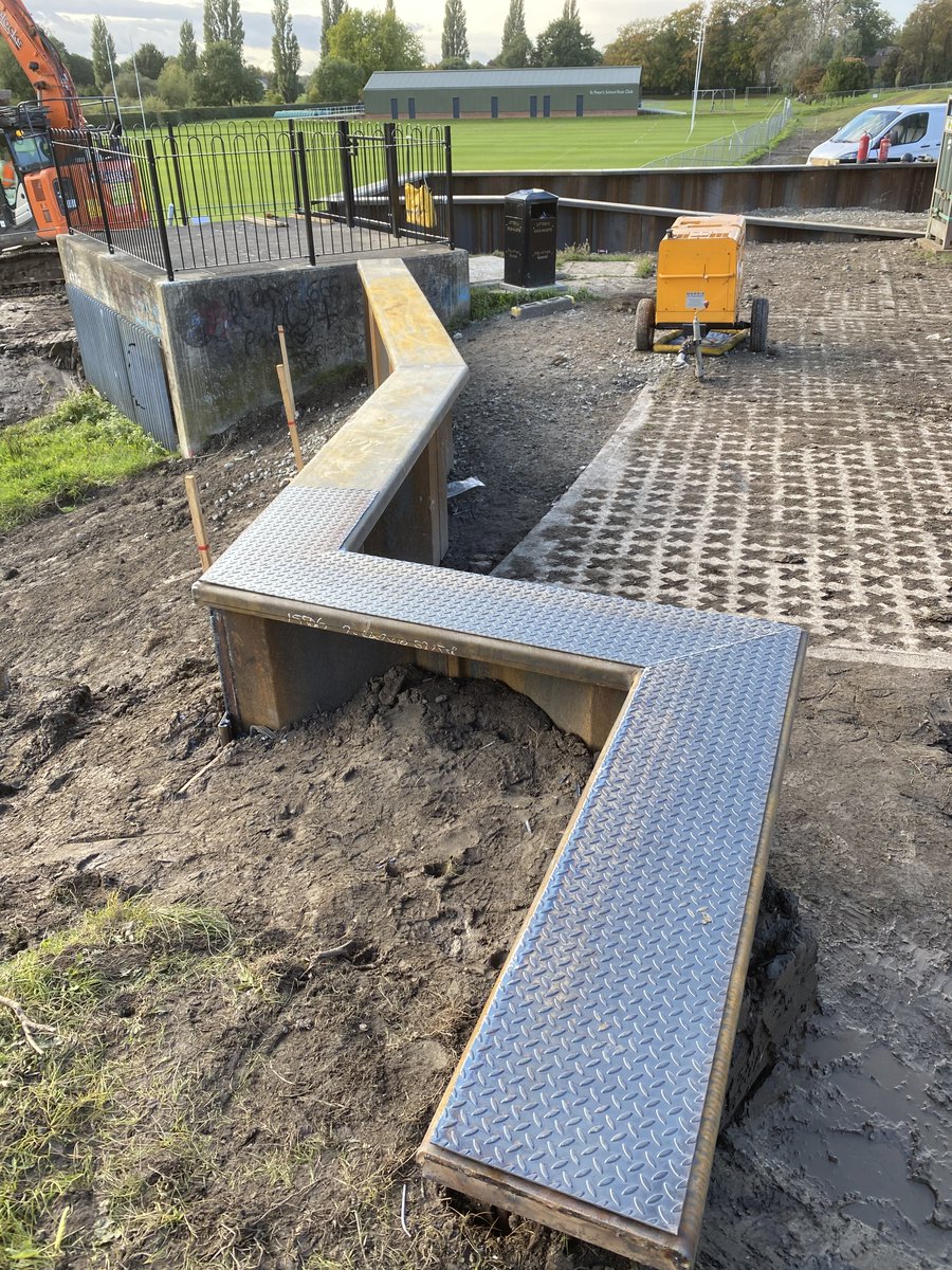 Cap and beam piles installed on the riverfront in York