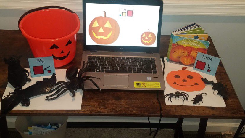 CentralSpecial's tweet photo. Miss Jessica’s ECI students are sorting spooky objects by size: big and little. #CSSawesome #spookyseason #ECI #thisishowwedoit #coreboard @AACountySchools https://t.co/lTQjrsty53