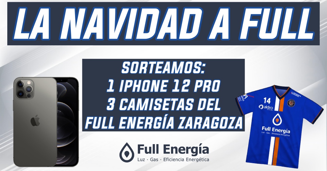 Full_Energia's tweet photo. ¡LA NAVIDAD A FULL! 🎁🎅🏼

SORTEO  DE UN IPHONE 12 PRO📲 Y 3 CAMISETAS DEL FÚTBOL ENERGÍA ZARAGOZA👕

¿CÓMO PARTICIPAR?
1️⃣ Síguenos en Twitter
2️⃣ Cita en este tweet a 3 amigos y explica porqué quieres el iPhone 
3️⃣ Haz RT a este tweet

#LaNavidadAFull https://t.co/wGYOTXjDEB