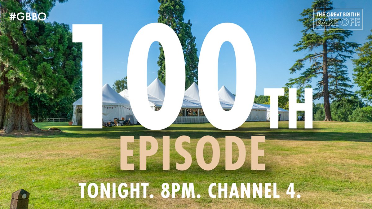 We’re not one to blow our own crumpet but… tonight is the 100th episode of The Great British Bake Off! Through all the pies and doughs, thanks so much to everyone who joined us along the way and to you at home for watching our tent-based baking antics. Here’s to 100 more! #GBBO