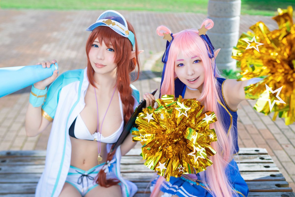 さ 裟羅様ーー Cos コスプレ プリンセスコネクト プリコネr ミサトサマーエール 夢追う真夏のナイン 私の応援で みんなを元気にするのだ ハツネ サマー ももたす ミサト サマー ななほ 7 Ho Phot 豆太さん Mameta 1002