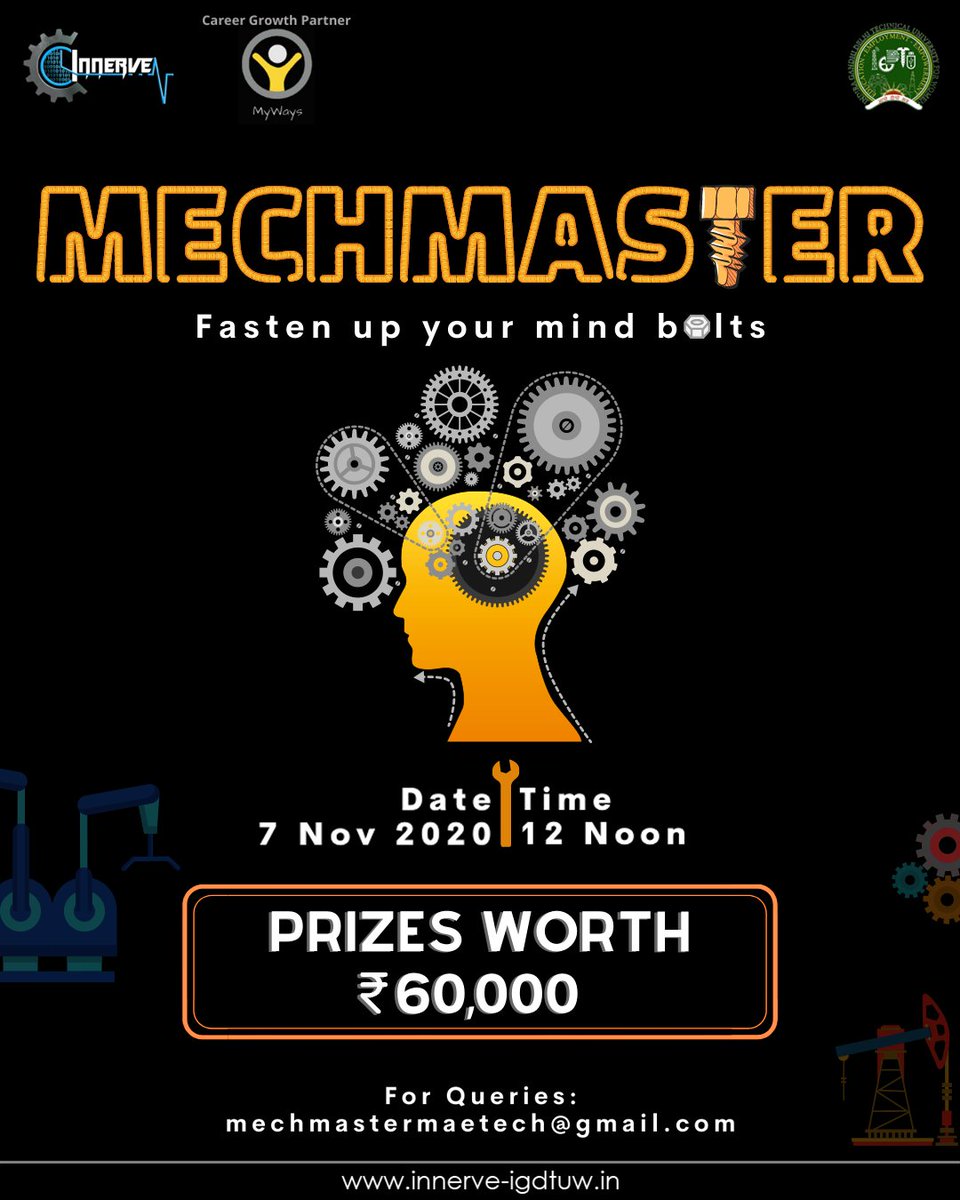 Innerveigdtuw's tweet photo. Register at:
https://t.co/EZ4FmnNNnr  💫

For queries email us at: mechmastermaetech@gmail.com  ⚡

Find more such exciting events. Visit our website: https://t.co/cZthFX0Iul  ✨
#innerve #innerve2020 #mae #mechanical #techFest https://t.co/xyOw2kgJ1g