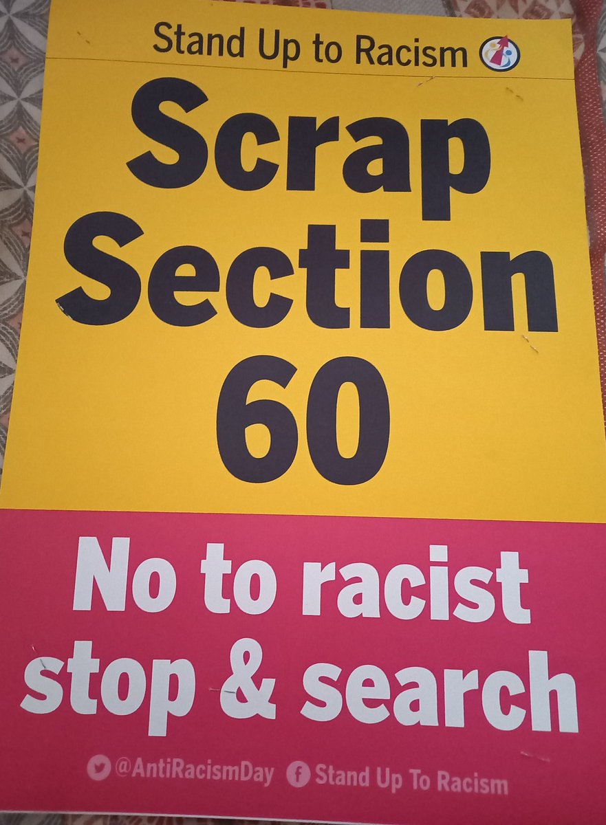 AntiRacismDay's tweet photo. As new report shows black people are 9 times more likely to be stop & searched than whites in England & Wales we say scrap Section 60! #NoJusticeNoPeace https://t.co/NQVxuYKXES