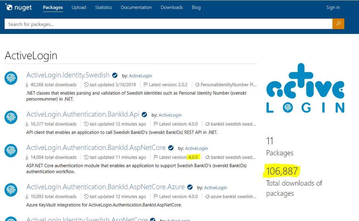 Yay! We recently passed 100 000 downloads of <a href="/ActiveLoginSE/">Active Login</a>  (Open Source library for BankID). Today we are happy to announce the GA of version 4.0.0.

Announcement (Swedish):
activesolution.se/bloggat/100-00…

Release notes (English):
github.com/ActiveLogin/Ac…