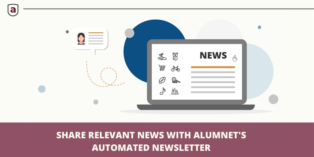 AlumNet's automated newsletter offers a unique tool that enables you to communicate relevant information directly to individuals. Topics will be included or excluded based on the individual's preferences.

#Alumnet #newsletter #automated #tool #communication #information