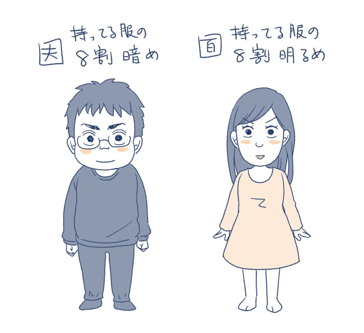 服の明暗で明暗が分かれました。 