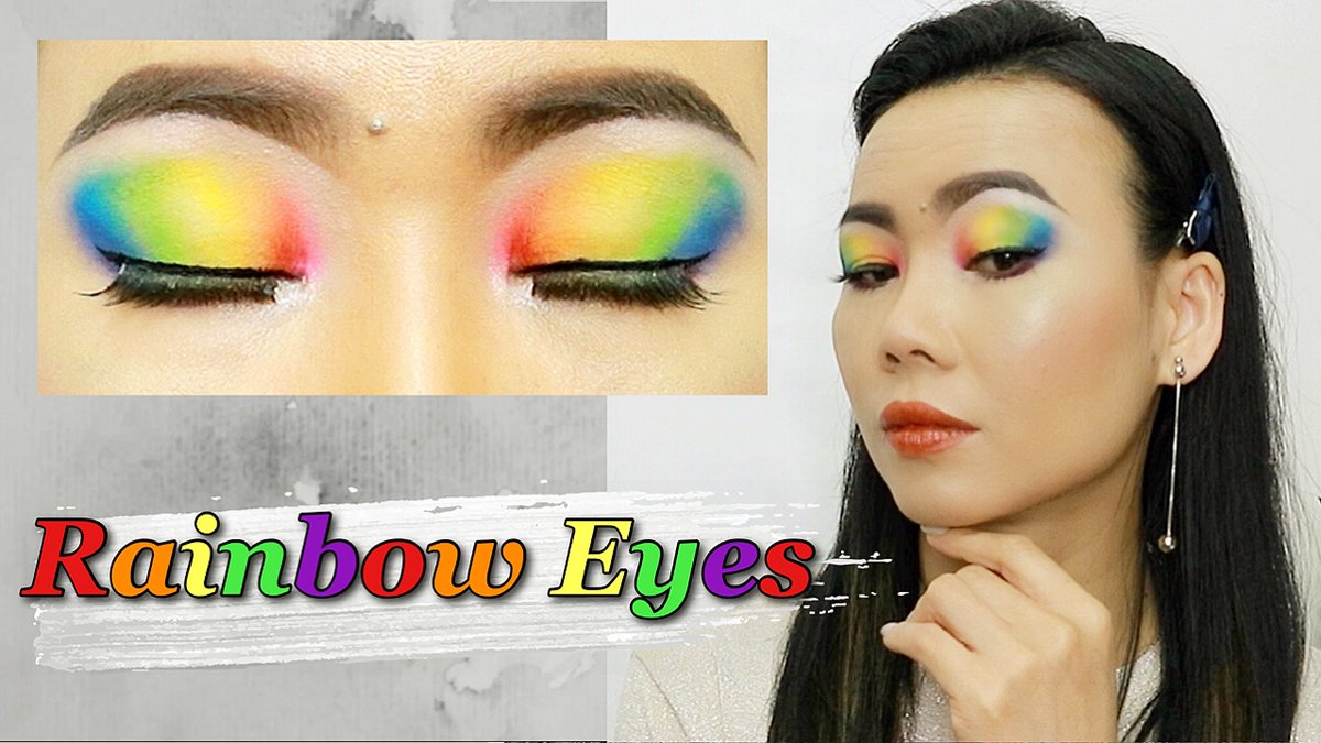 How to full face easy Rainbow eyes tutorial for beginner | B_U Style by Nat youtu.be/s_CbXfGz254 via <a href="/YouTube/">YouTube</a> #makeup #MakeupAddict #makeuplooks #makeuplover #rainboweyes