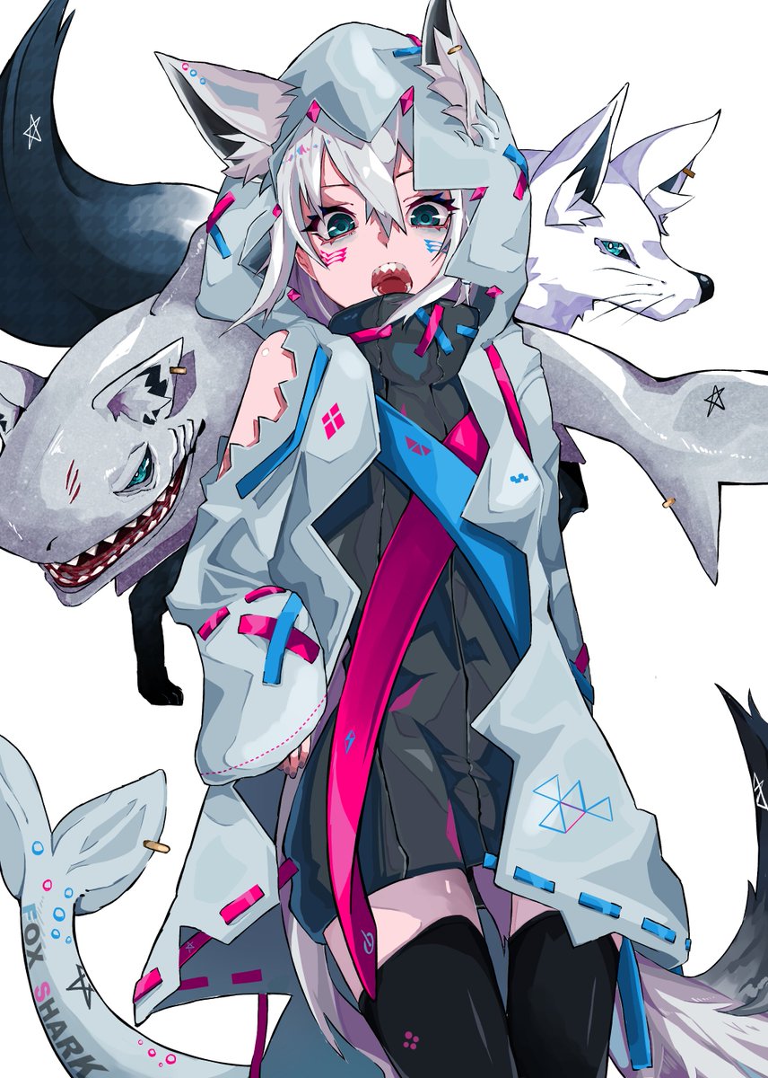 海鼠先生から色収差を教えてもらった やり方は今度調べてやってみる めちゃか 青の狐のイラスト