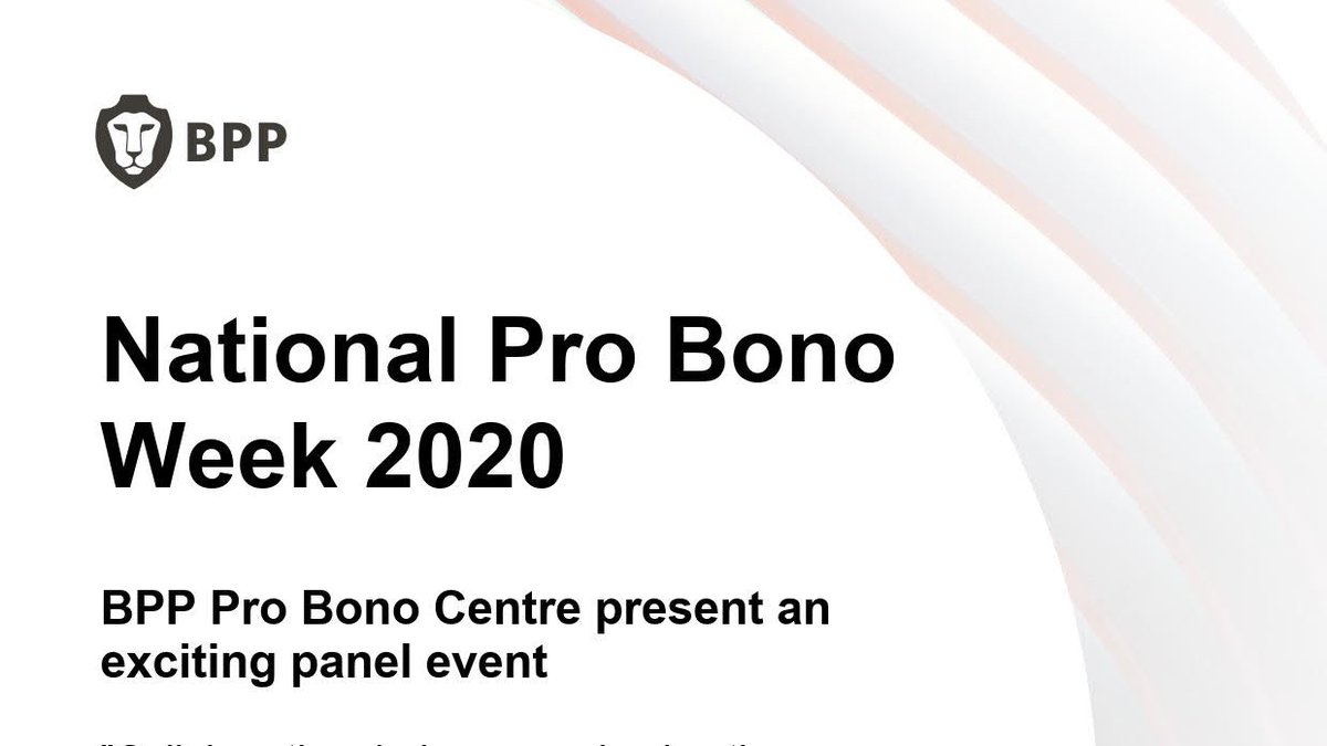 BPP Pro Bono Centre presents an exciting panel event "Collaborating during a pandemic - the challenges and successes of a joint transition to remote working”. Join us for this online event for National Pro Bono Week on Wednesday 4 November at 6pm.