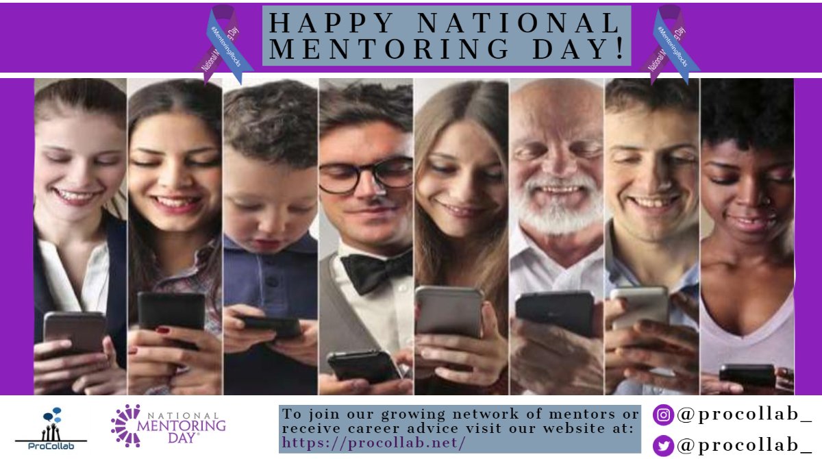 ProCollab_'s tweet image. Happy National Mentoring Day! We are always grateful for our amazing mentors and would like to appreciate the #impact they have had on the careers of many. If you want to be part of a mentoring team then visit our website at procollab.net !
#nationalmentoringday #career
