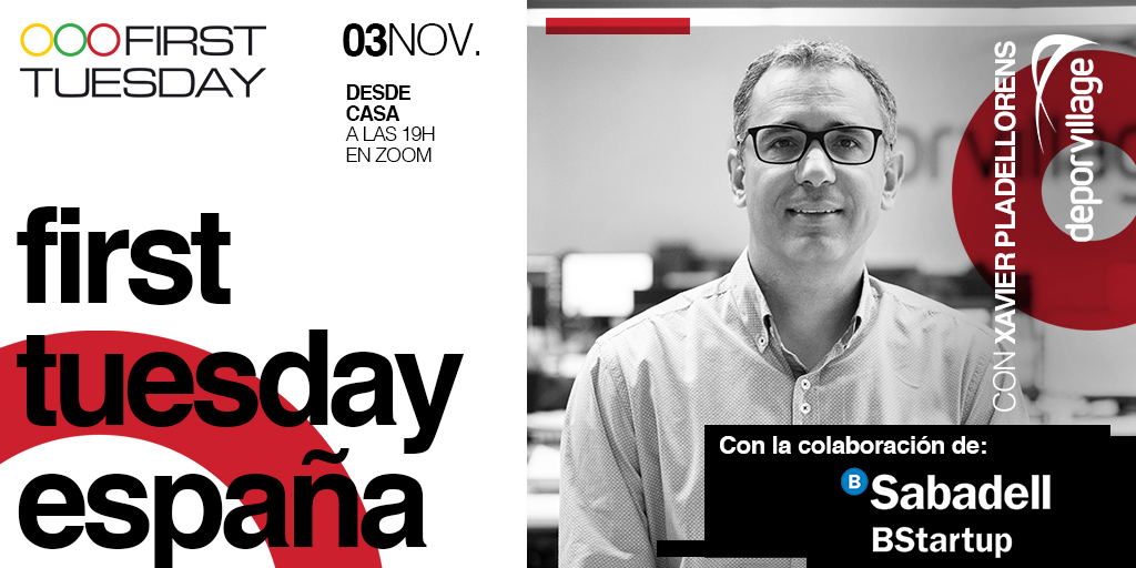 FirstTuesdayBCN's tweet photo. 📢#SaveTheDate
En el próximo #FirstTuesday en #Streaming descubriremos la trayectoria de Xavier pladellorens, CEO &amp; Cofounder de @deporvillage, de la mano de @carlosblanco. 

📆3/11 a las 19.00h
📲 Registro Gratuito 
https://t.co/DQxxGPiqrN https://t.co/6Fe29kOjf0