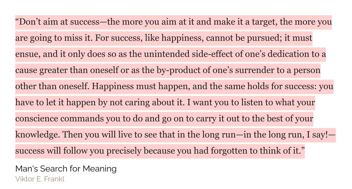 Today's lesson (October 27th 2020) is a highlight from Viktor E. Frankl's book "Man's Search For Meaning" that I linked as a block reference.