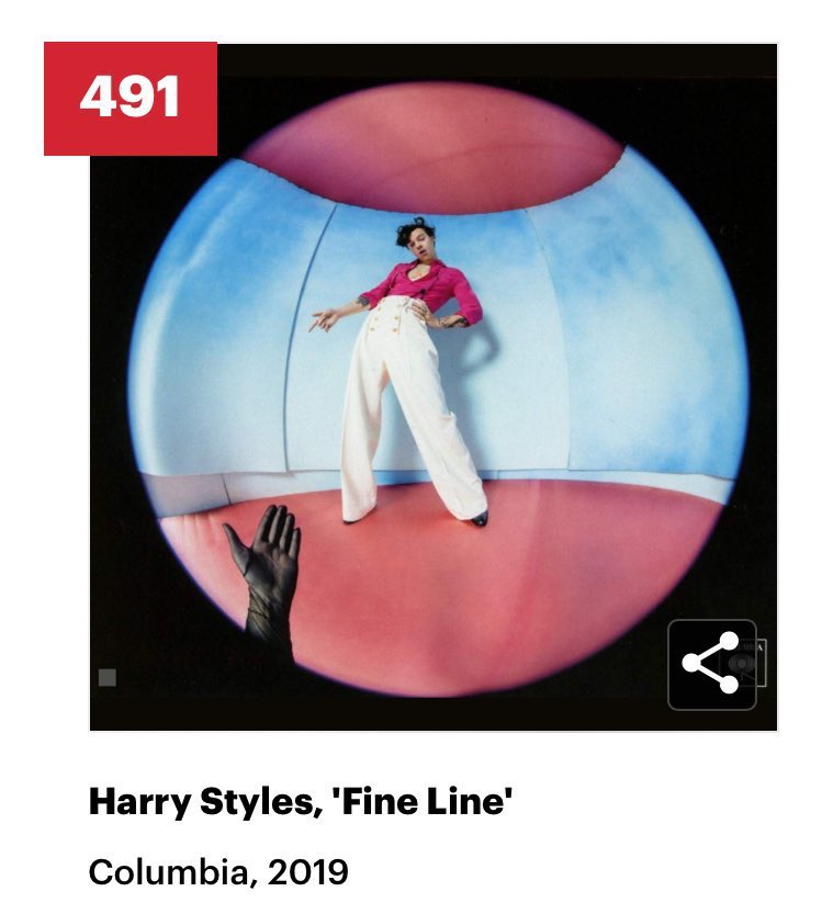 3. harry got nominated at the BBMA, he ranked as the 16th most listened to artist on spotify, his gucci suit from rockhall 2019 got displayed on a museum, and fine line secured a spot on the 500 greatest albums of all time by rolling stone, ALL IN ONE DAY