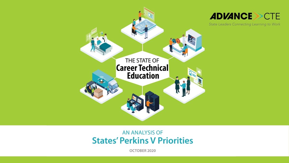 NEW REPORT! A cross-state analysis of #PerkinsV priorities released by <a href="/CTEWorks/">Advance CTE</a>: The State of Career Technical Education careertech.org/resource/state… #StateofCTE