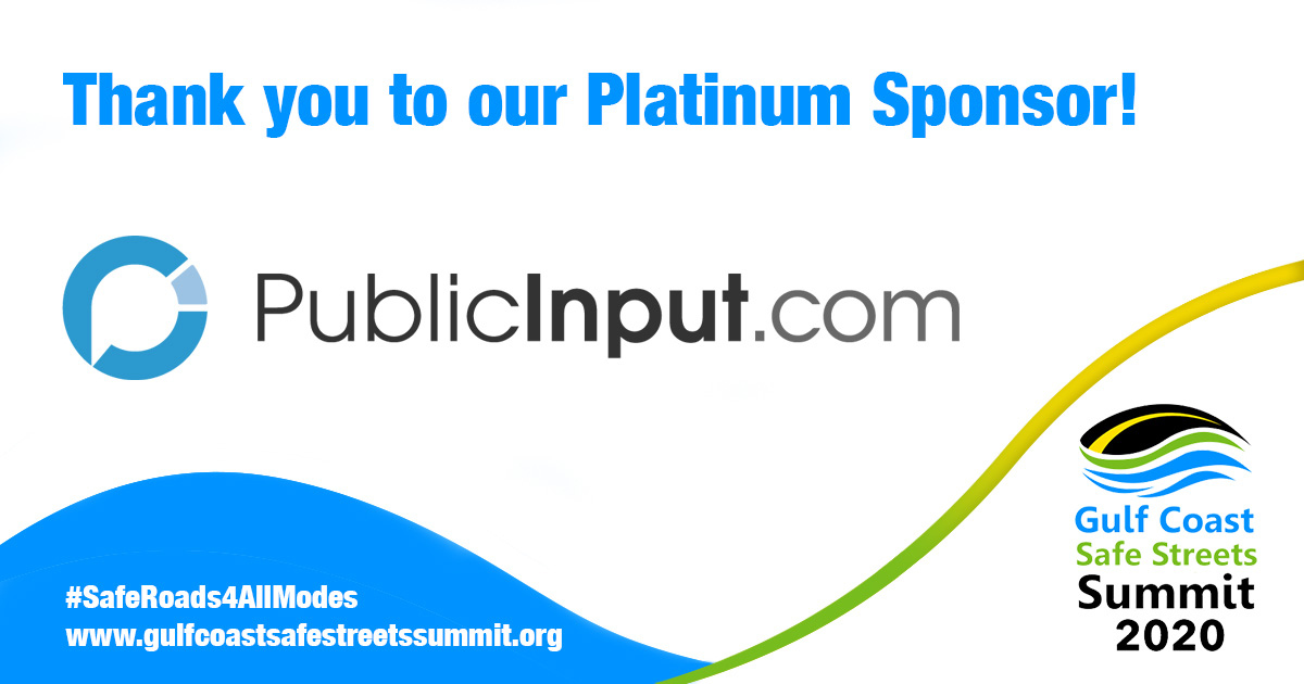 GulfCoastSSS's tweet photo. Thank you to our #GCSSS2020 Platinum Sponsor, https://t.co/bH0u5V4eT6, a software designed to build trust between government agencies and residents. https://t.co/Ep9SgZ8yf7 #saferoads4allmodes @public_input @publicinput https://t.co/ZQ8AwbQSLn