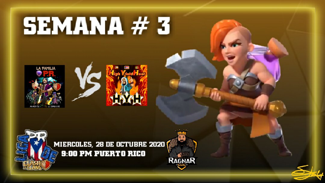 #Mañana La Semana 3 con tres mega desafios! (horarios en fotos)

Alliance vs Latinos Pro En vivo Por <a href="/GH12Gaming/">GH12</a> 

La Familia vs High Yield Heat En vivo por <a href="/ragnarprcoc/">Ragnar</a> 

Patanez PR Inc vs Red Bull En vivo por <a href="/GH12Gaming/">GH12</a> 

#apoyalaliga #ClashofClans 

Arte por: <a href="/SelyLopez6/">Sely Lopez</a>