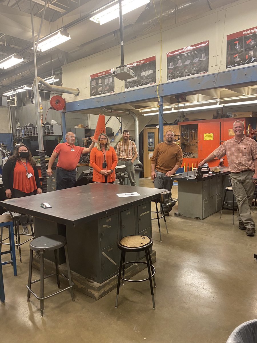 The tech dept. was showing their #falcoween spirit for dress like a pumpkin/wear orange day!