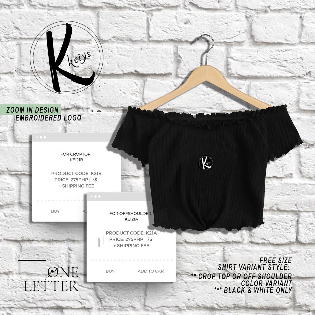 ONELETTER_PH's tweet photo. — Get your own K-KEIYS #OOTD for only 275PHP | 7$ <3

Not a off-shoulder person? No worries! We got you!

Crop tops are available too! 🤩

ORDER FORM: https://t.co/hfdHeZJ5Rj

#ONELETTER #ONELETTERPH https://t.co/8pVEvs7wWG