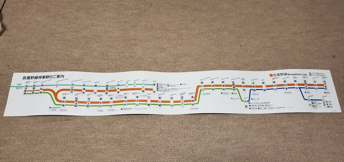 boso_red_devil's tweet photo. 色々と突っ込みがありそうな武蔵野線のドア上にある停車駅案内 https://t.co/tUOhTSLFoW