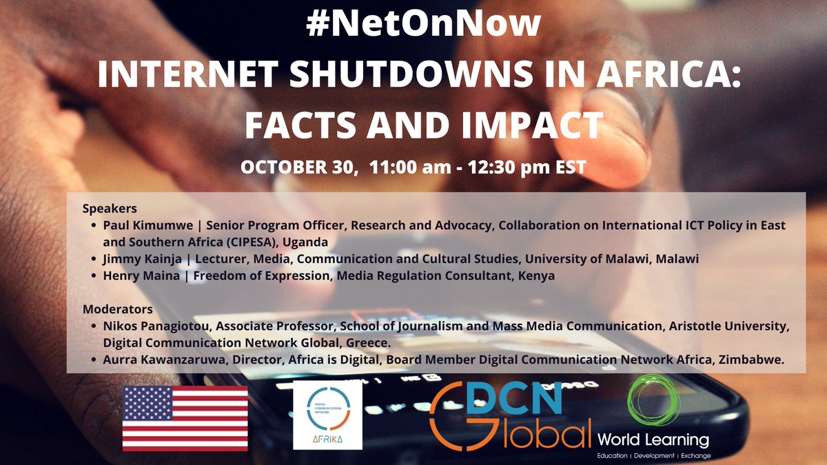 Internet shutdowns and disruptions negatively impact media freedom, often undermining the ability of journalists to gather and impart information, to file reports, contact sources, or verify stories. Click here bit.ly/2TnMgBj to register and join our virtual discussion!