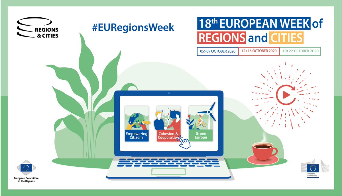 Couldn’t attend one of our #EURegionsWeek sessions?
Don’t worry, all the sessions have been recorded!
You can watch them here, for one year : https://t.co/sY3p1BsfFs
#EmpoweringCitizens
#CohesionAndCooperation
#GreenEurope https://t.co/cSoyoz07hw