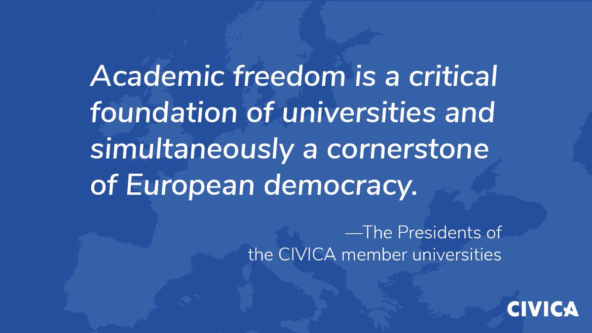 CIVICA_EU's tweet photo. CIVICA welcomes the ruling of @EUCourtPress on #LexCEU. It is an important step in making sure universities can act freely and safely across Europe. 

#AcademicFreedom is indispensable to producing knowledge for the common good. 

Presidents' statement
➡️ https://t.co/CGoD83ZCk5 https://t.co/WU7RoGnhqb