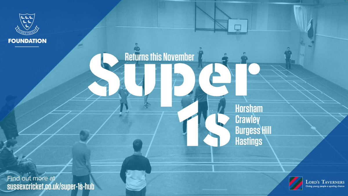 🗣️ #Super1s Returns to Sussex this November 🙌🙌🏏

4⃣ Hubs in Horsham, Crawley, Burgess Hill & Hastings will provide young people with physical &/or learning disabilities access to regular physical activity! 👍

Find out more at ⤵️
sussexcricket.co.uk/super-1s-hub

#SportingChances