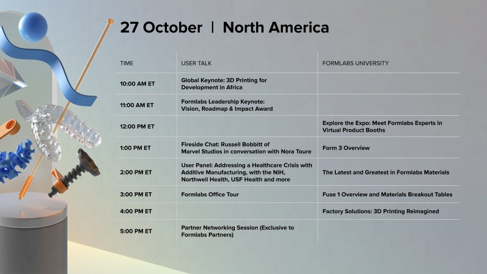 formlabs's tweet photo. 🗓 #FUS20 Schedule: Day 1 🗓
🎟 Join us live: https://t.co/O3Q9hnrXSX https://t.co/3QUIIOUbYV