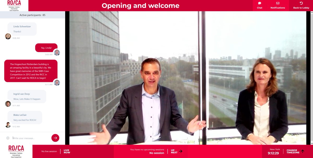 rob_ritchie's tweet photo. Very excited to be part of this morning's #ROCA2020 welcome event. Great to meet the 16 teams from top global business schools, competing in the inaugural @hsrotterdam / @Carleton_U International Case Competition. @ROCAcompetition https://t.co/RepncazV0E