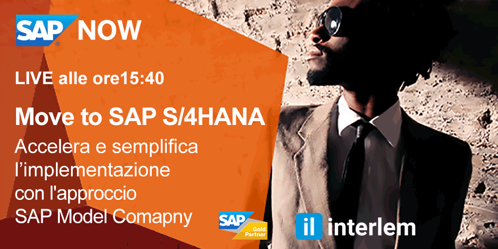 Interlem's tweet photo. ⏰ Ore 15:40! Move to #SAPS4HANA. Come accelerare e semplificare l'implementazione con l'approccio #SAPModelCompany
Ti aspettiamo: https://t.co/Vb4WepXeue
#SAPNOW #DigitalTransformation #digitalinnovation #ImpreseIntelligenti #S4HANA #ERP #erpimplementation @SAPItalia https://t.co/7gKJAKHZRT
