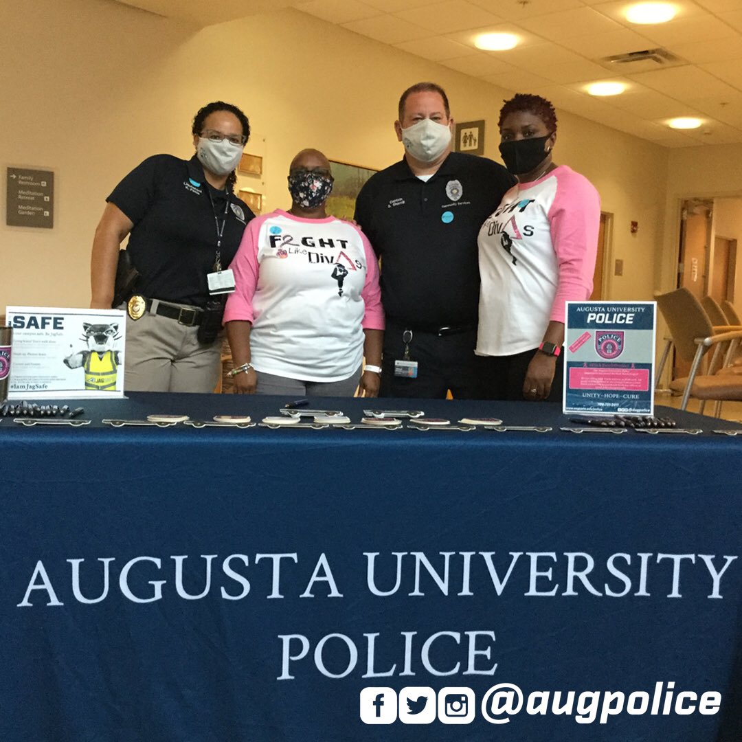 augpolice's tweet image. Get your #pinkpatchproject stickers at the Georgia Cancer Center today from 9 to 11. $5 each, all profit will be donated back to the Cancer Research Center!

#AugustaUniversity
#pinkpatchproject2020