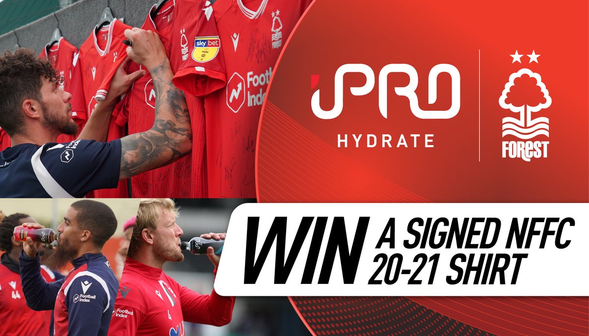 Nottingham Forest (@nffc) on Twitter photo 🚨 OFFICIAL HYDRATION PARTNER 🚨
Want to win a signed #NFFC shirt thanks to our official hydration partners <a href="/iPROHydrate/">iPRO Hydrate</a>?
Follow 👉 <a href="/NFFC/">Nottingham Forest</a>
Follow 👉 <a href="/iPROHydrate/">iPRO Hydrate</a>
Retweet 🔁 this tweet
Good luck! 🙌🔴 #HealthyHydration
(Deadline - 5pm, Wednesday 28th October) 🚨 OFFICIAL HYDRATION PARTNER 🚨
Want to win a signed #NFFC shirt thanks to our official hydration partners <a href="/iPROHydrate/">iPRO Hydrate</a>?
Follow 👉 <a href="/NFFC/">Nottingham Forest</a>
Follow 👉 <a href="/iPROHydrate/">iPRO Hydrate</a>
Retweet 🔁 this tweet
Good luck! 🙌🔴 #HealthyHydration
(Deadline - 5pm, Wednesday 28th October)