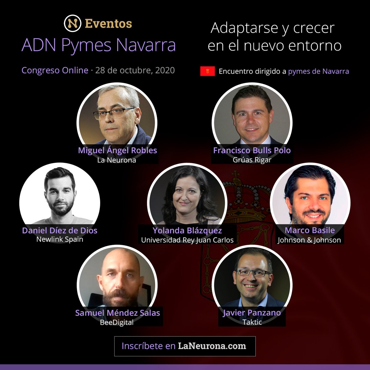🛑¡Atención! Mañana celebramos @LaNeuronaPymes  ONLINE para liderar la transformación de las #pymes.
🛑a las 10:00h.
<a href="/maroelvi/">Miguel Angel Robles</a> <a href="/Yolanda_BL/">Yolanda Blázquez</a> <a href="/JavierPanzano/">Javier Panzano</a> <a href="/diezdedios/">Daniel Díez de Dios</a> <a href="/BeeDigitalES/">BeeDigitalES</a> 
👉Inscripciones gratuitas. laneurona.com/event/adnpymes…